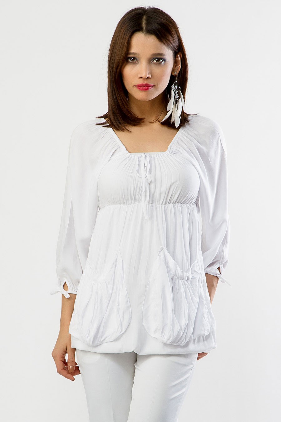 White Cotton Tops Collection 2013 Fashion Tops with Western Style
