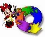 Alfabeto de Minnie Mouse pintando Q.