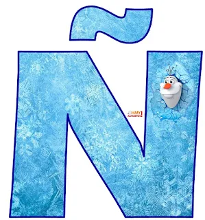 Alfabeto con Olaf saliendo del Hielo.