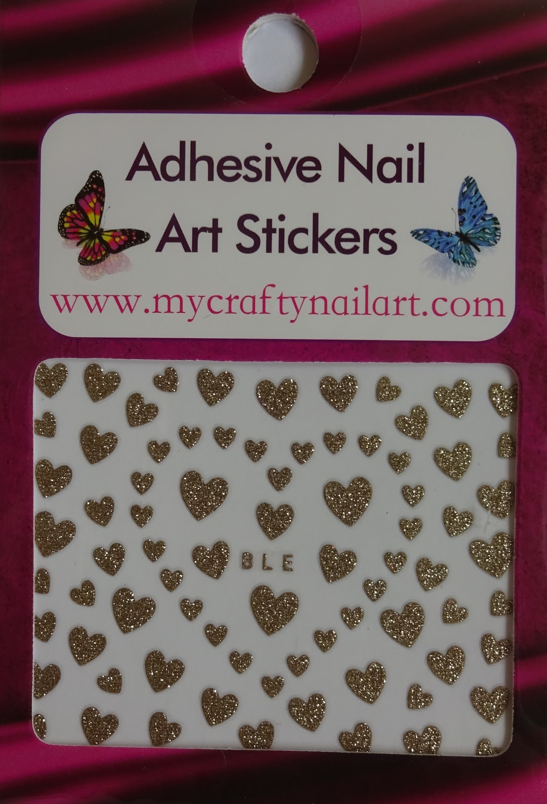 Wendy's Delights Gold Heart Glitter Nail Stickers from Nail Art UK