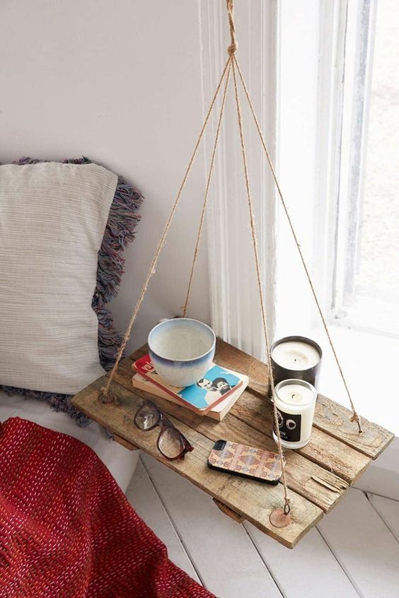 Hanging Bedside Table For Your Bedroom To Save Space