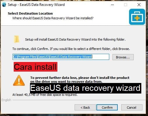 Cara install EaseUS data recovery wizard pada Windows 1