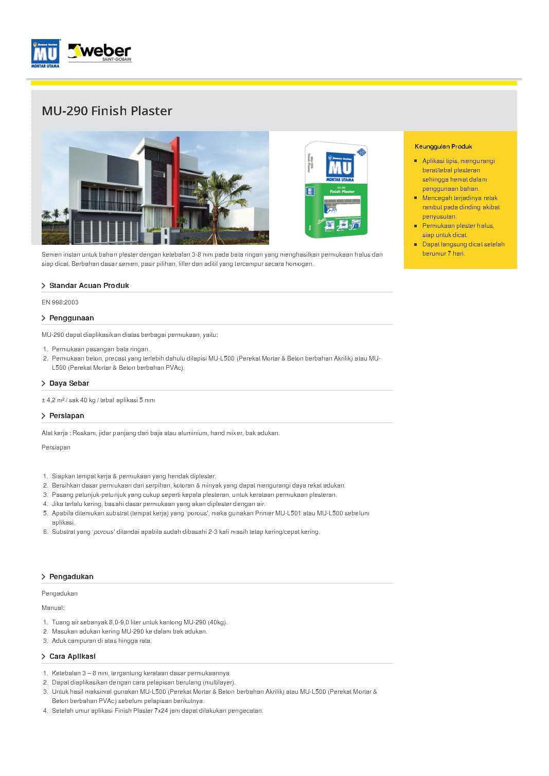 Brosur Semen Instan MUMortar Utama