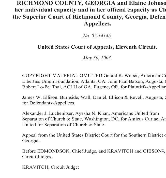 County Of Allegheny V. American Civil Liberties Union Allegheny