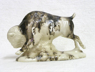 Horsehair Sculpture - Running Buffalo