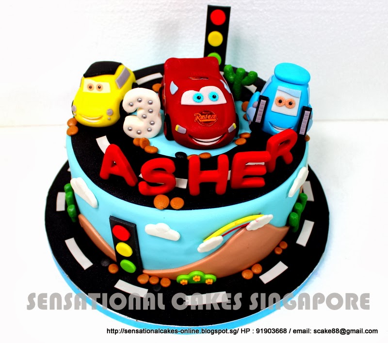 The Sensational Cakes CARS AND FRIENDS THEME CAKE SINGAPORE / SUGAR ART CAKE SINGAPORE / 1ST