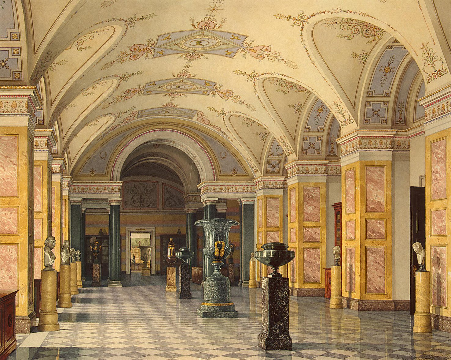 Interiors of the New Hermitage. The Room of the 4th Library