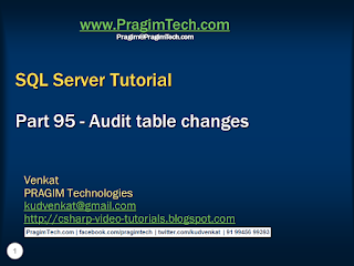 Sql server, .net and c# video tutorial: Audit table changes in sql server