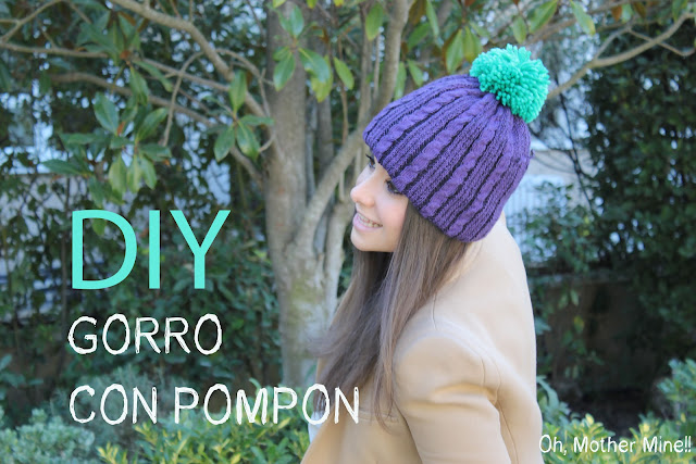 DIY como hacer gorro de lana con pompon