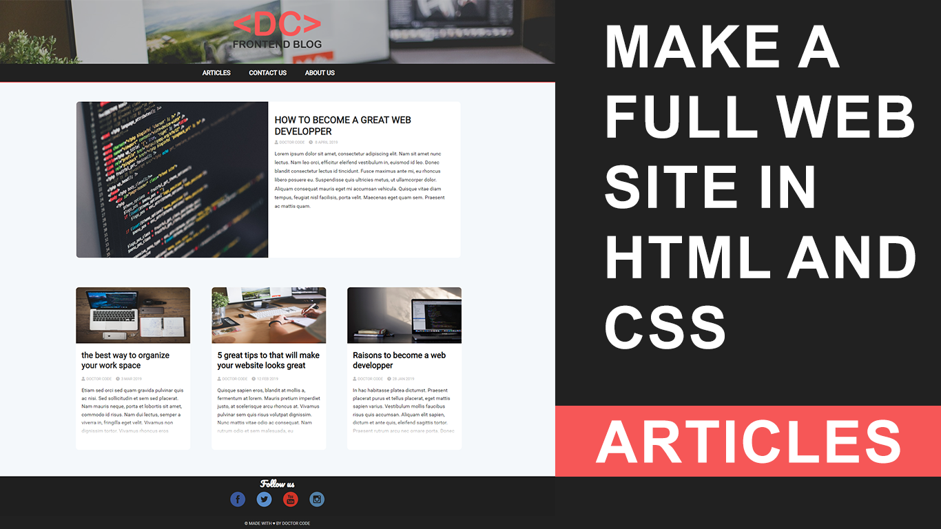 Create a blog template using HTML and CSS : the article section ...