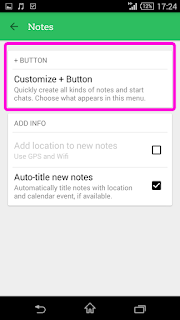 Evernote Android App: customize note creation button "+" - quick text notes 5