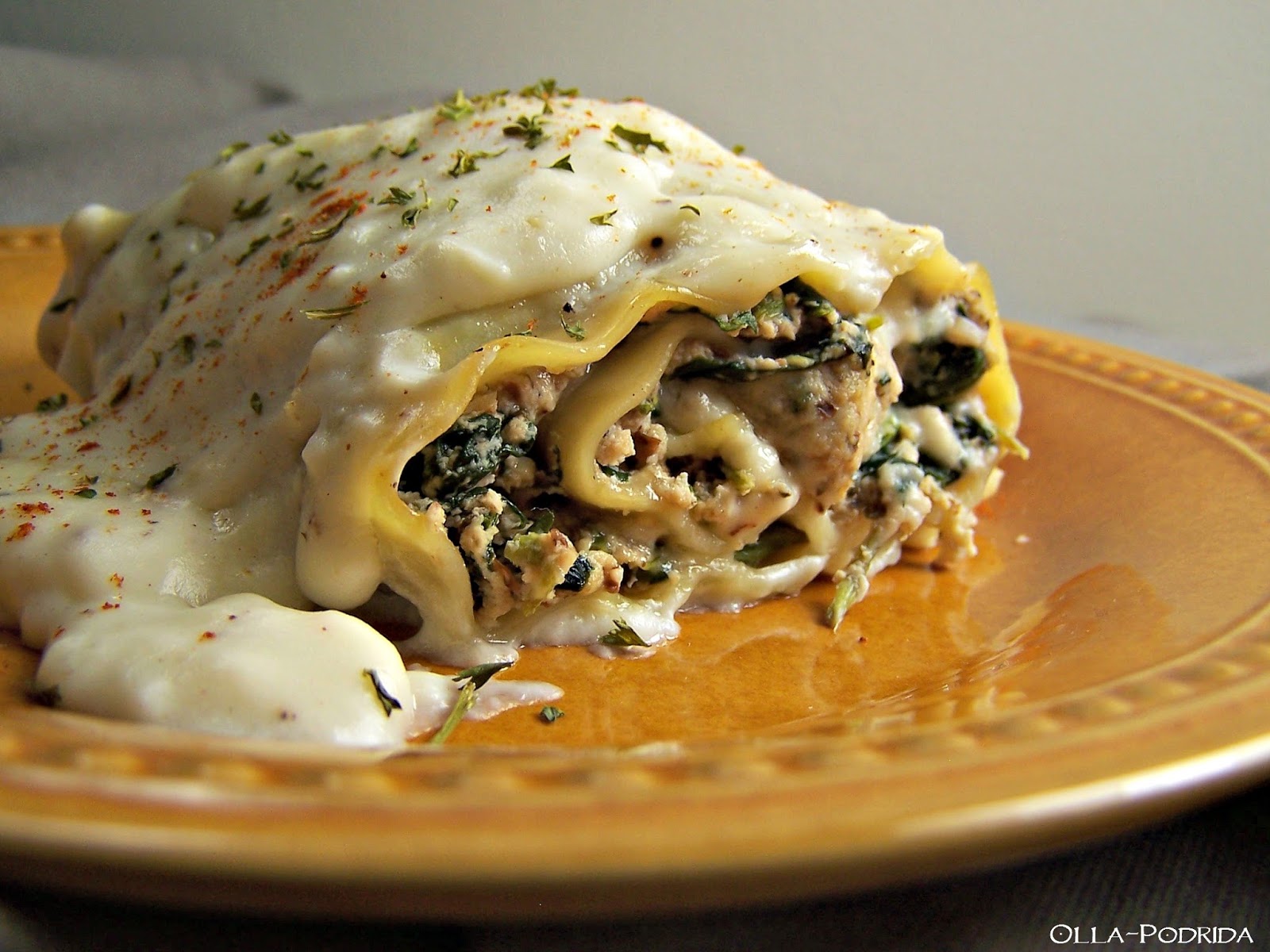 OllaPodrida Pesto Lasagna Roll Ups