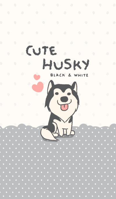 Cute Husky (Black & White)