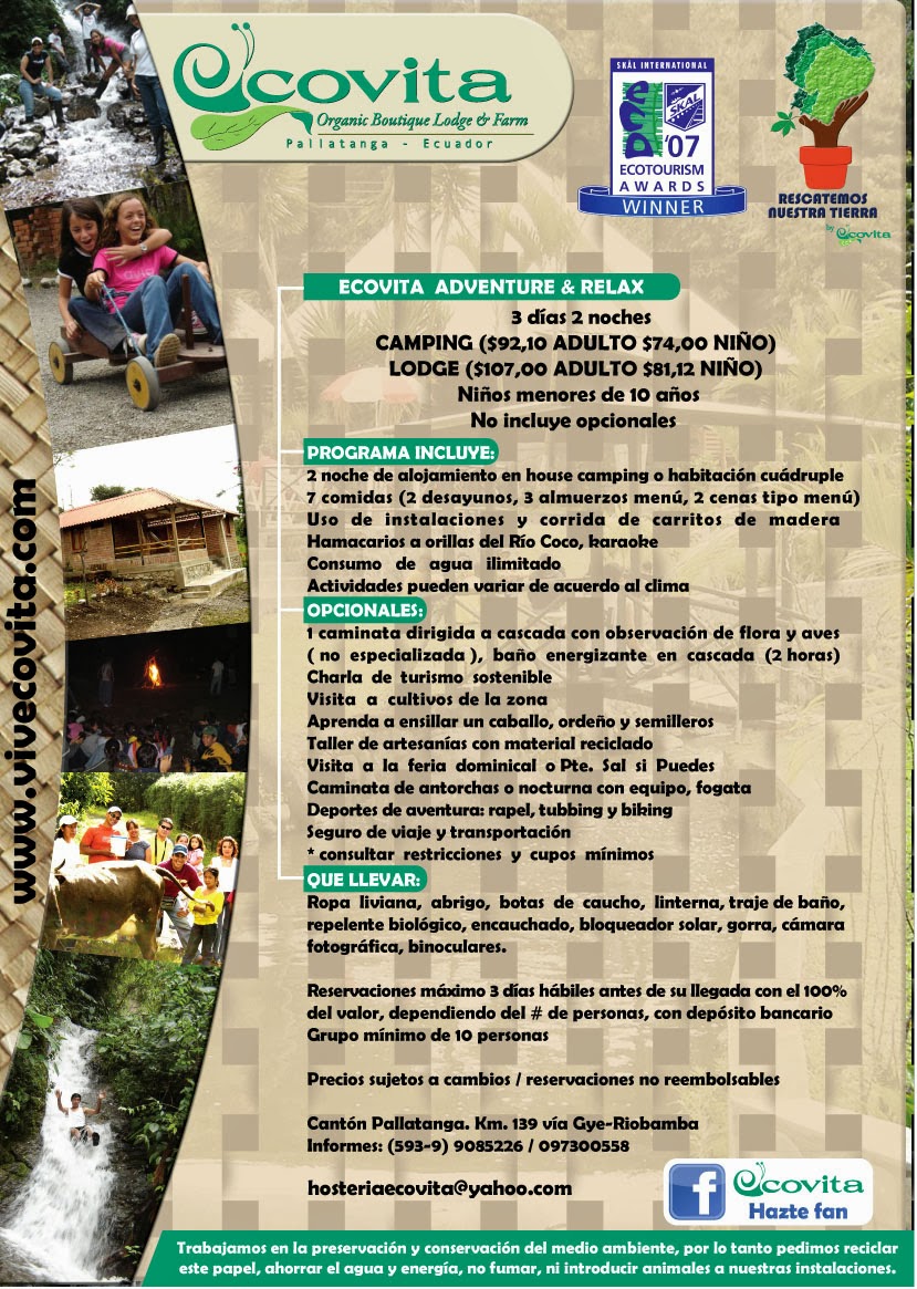 ECOVITA ORGANIC LODGE AND FARMECUADOR ECOVITA OCTOBER 11 AL 13