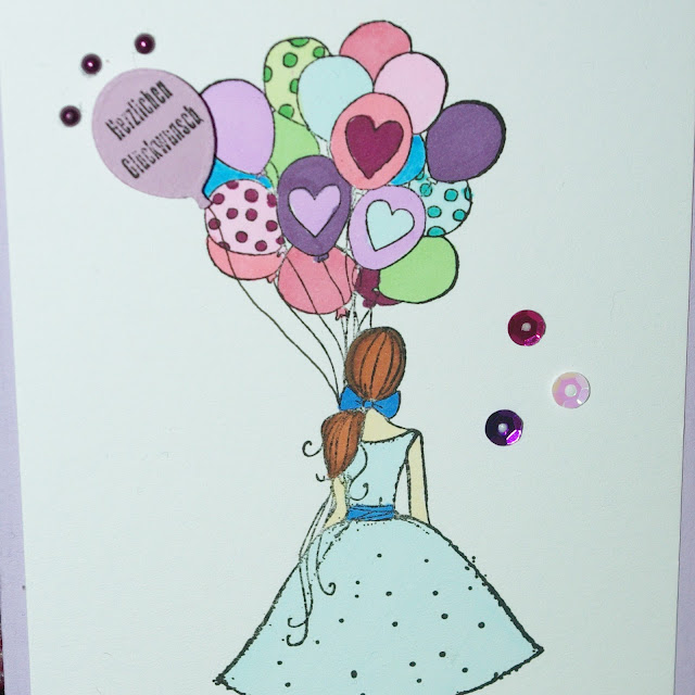 [DIY] Mädchen mit Luftballon: Glückwunschkarte zum Geburtstag