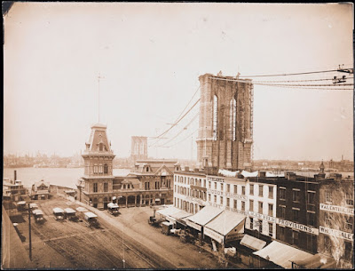 Fotografías de la construcción del puente de Brooklyn