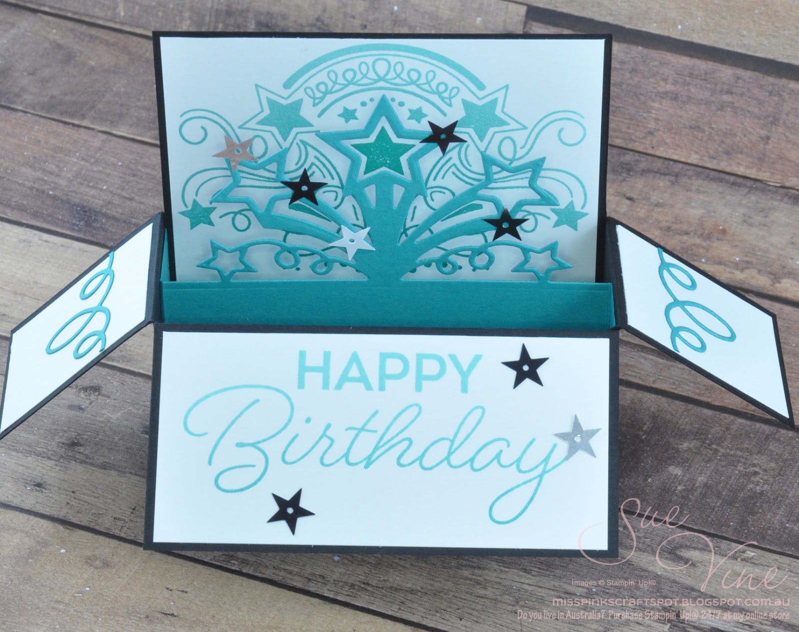 miss pinks craft spot birthday blast card in a box