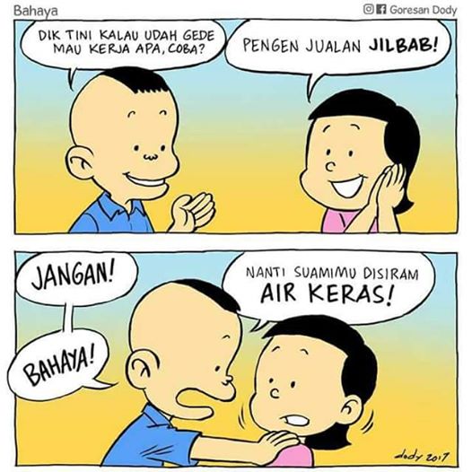 Meme Bermunculan: “Jangan Jualan Jilbab, Nanti Suamimu Disiram Air