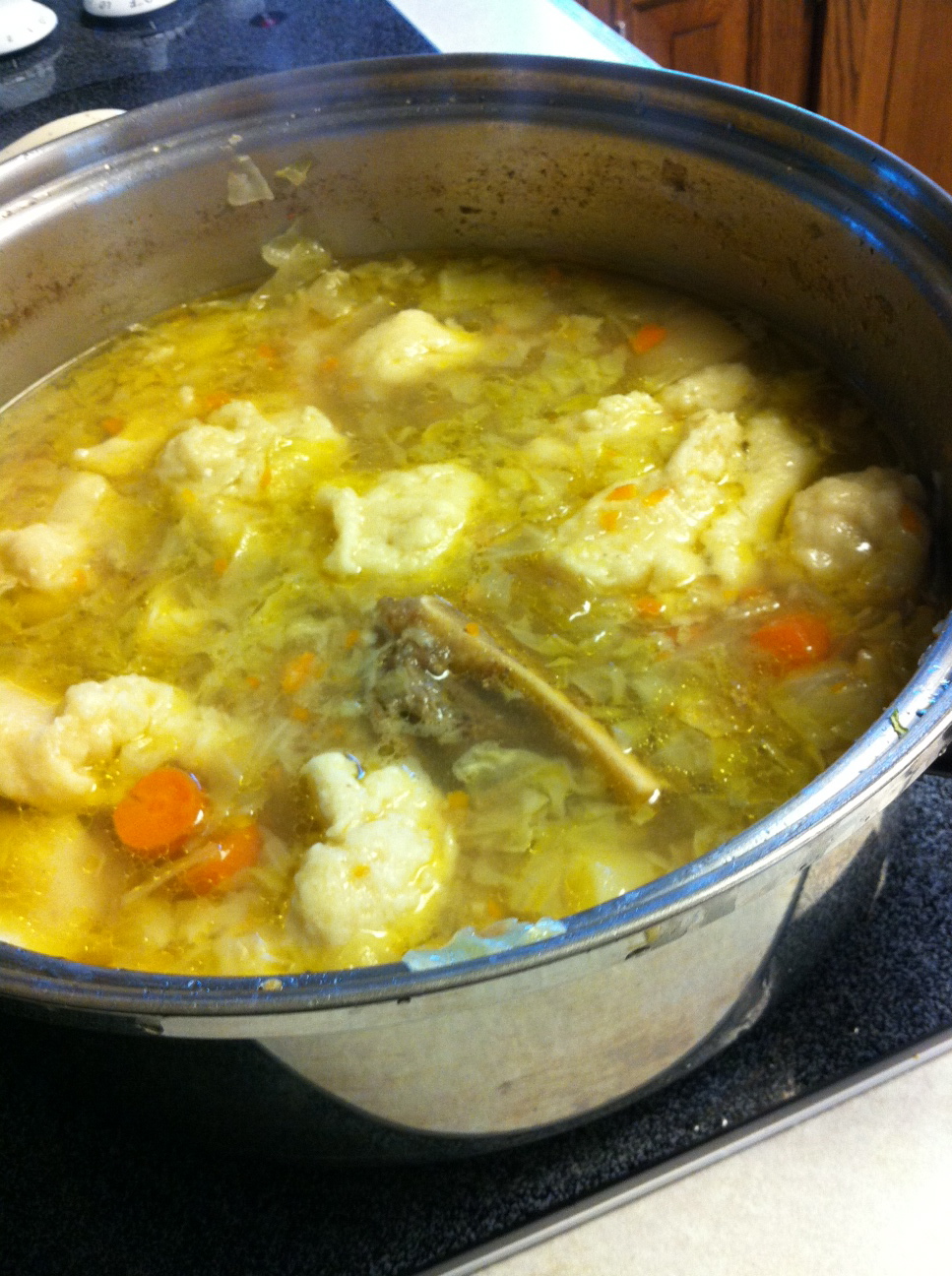 ND to NY Vegetable Beef Soup with Dumplings