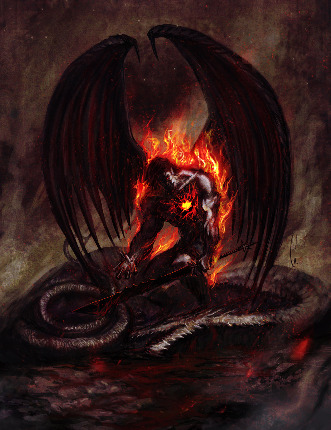 Падший демон. Падший манга. Ваал — демон вероломства и обмана, великий герцог ада. Пароль в демон изгой. Падший демон азазель.