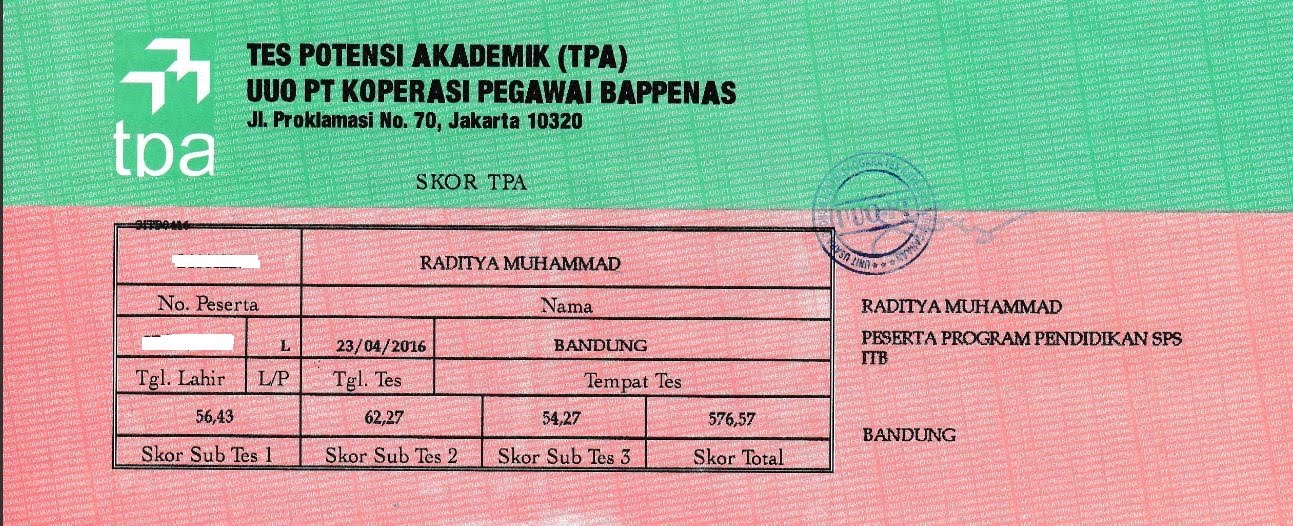 Tes Potensi Akademik OTO Bappenas Bappenas Itb Soal Tpa