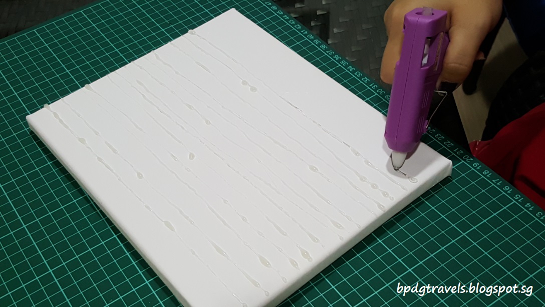 Hot Melt Glue Art on Daiso Canvas Board BPDGTravels Building
