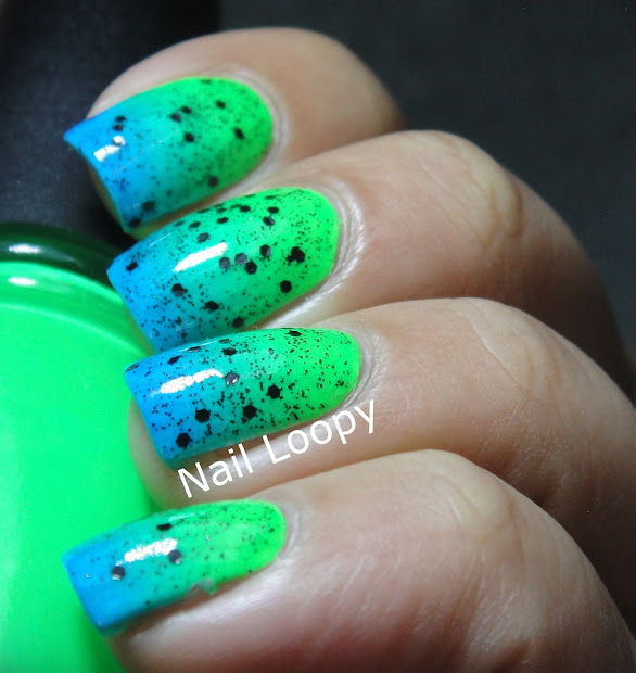 nail loopy fluorescent neon green