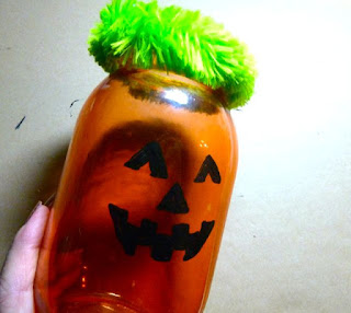 Light-up Pumpkin mason jar