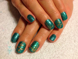 shellac christmas nail glitter turquoise cnd polish colour twinkle