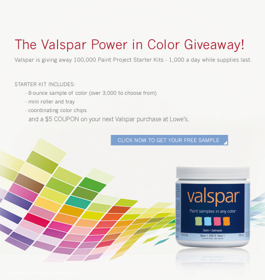 chicks dig coupons FREE VALSPAR PAINTING KIT & 5 COUPON 9 AM CST ON