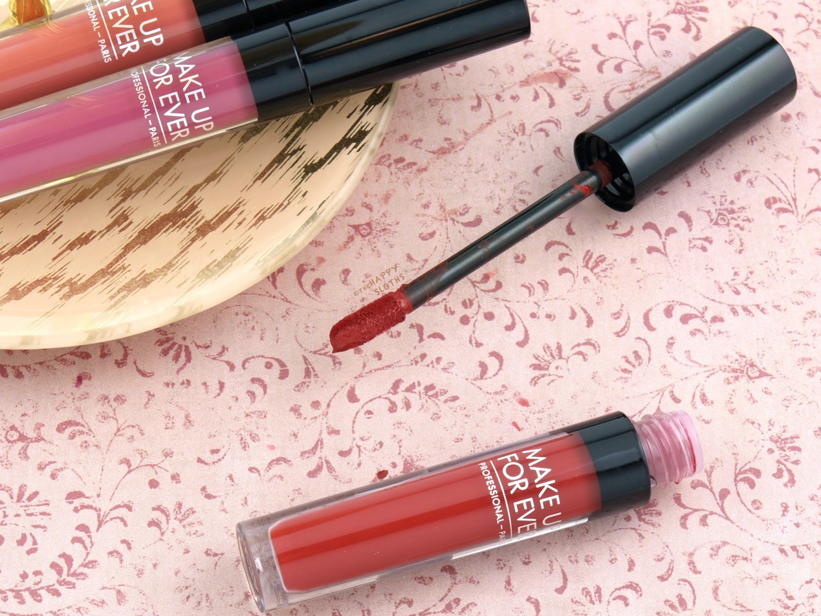 Make Up For Ever Artist Liquid Matte | 205 Mauvy Pink, 301 Rust & 403 Deep Red: Review and Swatches