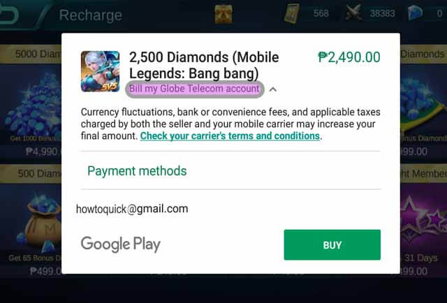 Mobile Legends using Smart and Globe