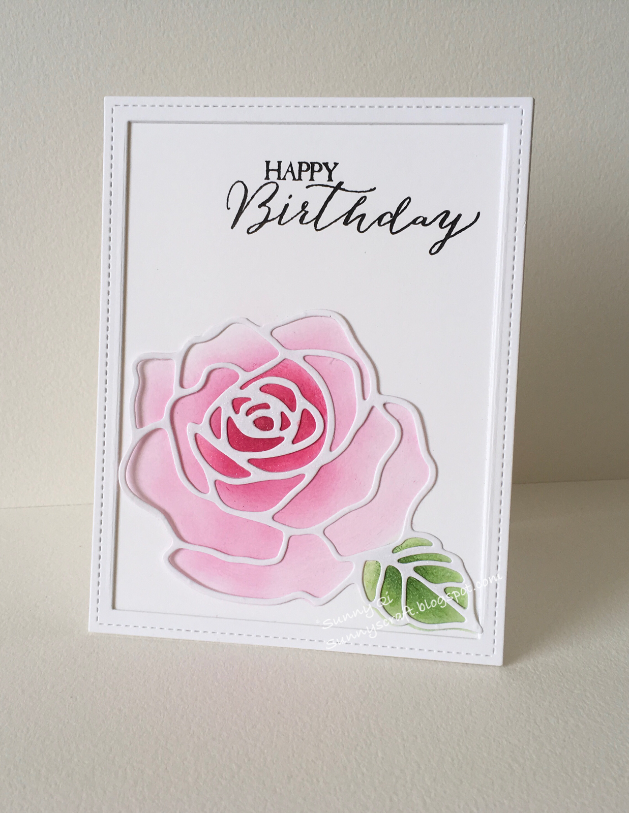 Sunny's Craft Rose birthday card