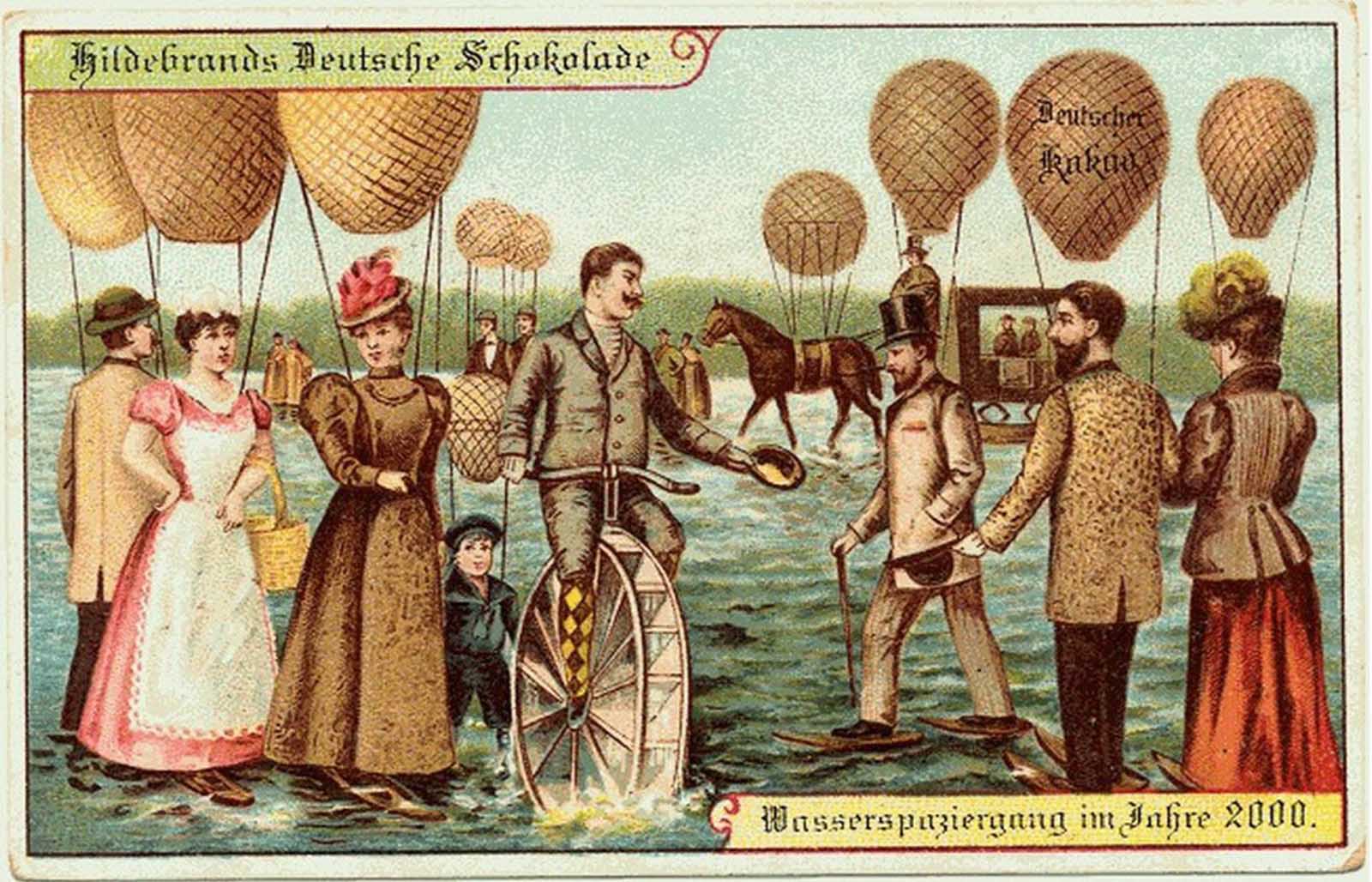 Strolling on a lake with the aid of balloons.