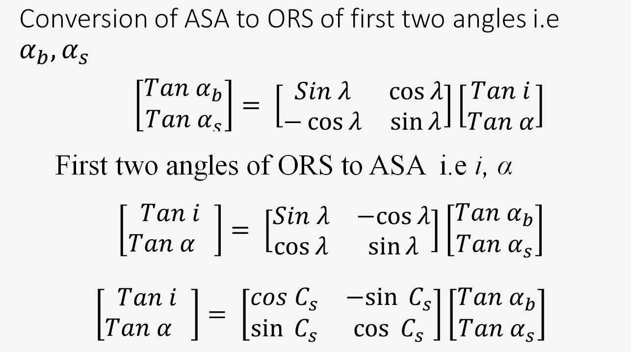 manufacturingprocesses Angles Conversion from ASA to ORS