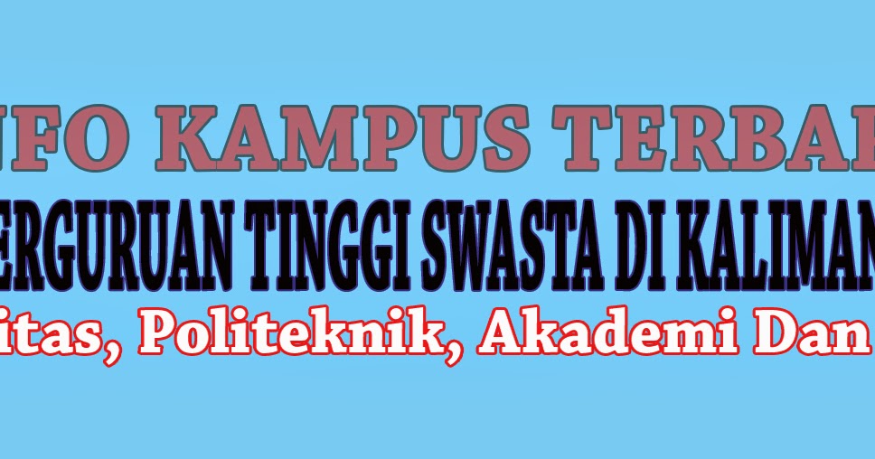 Perguruan Tinggi Swasta Tts - Mari Belajar