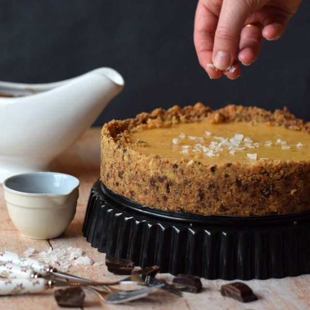 Only Crumbs Remain Salted Caramel Pie with Chocolate Sauce!