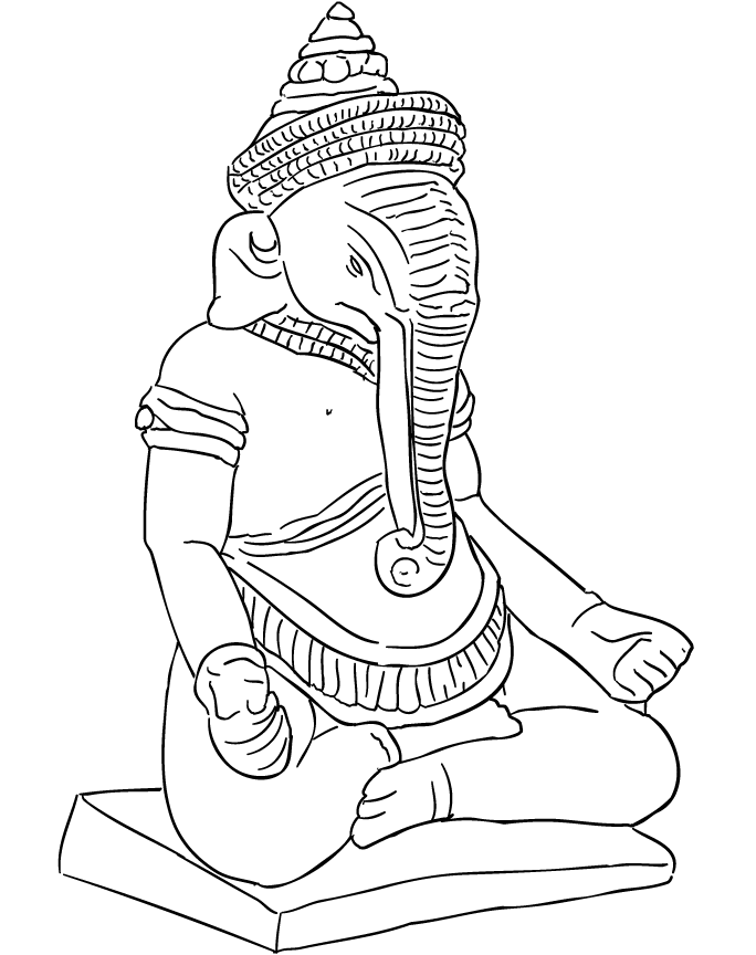 Lord Ganesha Colour Drawing HD Wallpaper