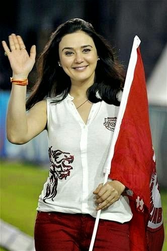 Preity Zinta Bollywood Celebrity Clothing in IPL 2014
