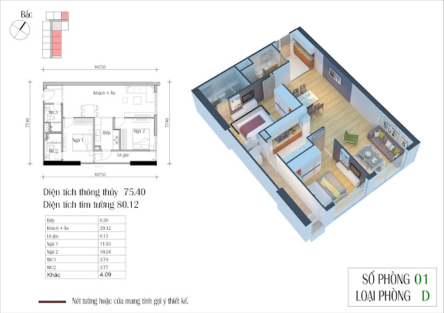 thiet ke can ho D toa Ct1 chung cu eco green city