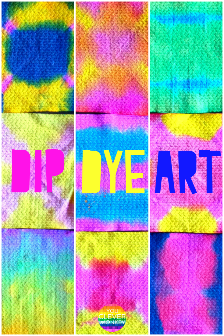 Dip Dye Art - Easy to set-up with materials most people have at home and quick to clean up, dip dye painting combines maths and art perfectly in one colour filled art activity children of any age will love | you clever monkey