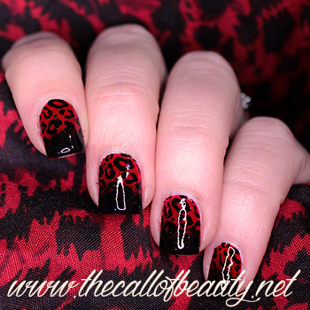 Red & Black Leopard Mani