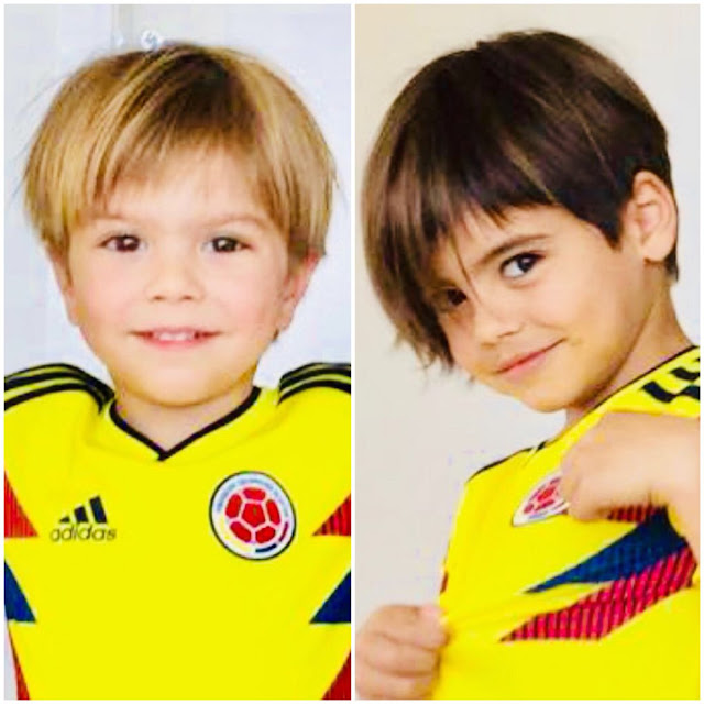 Shakira comparte tiernas fotos de sus hijos con playera de Colombia
