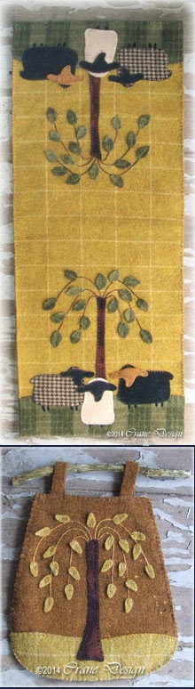 Sheep Oasis Table Runner 11" by 27"... plus Willow Gathering Twig Bag