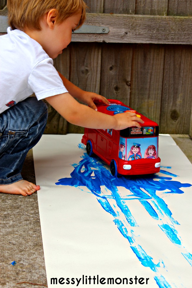 Wheels on the bus painting activity