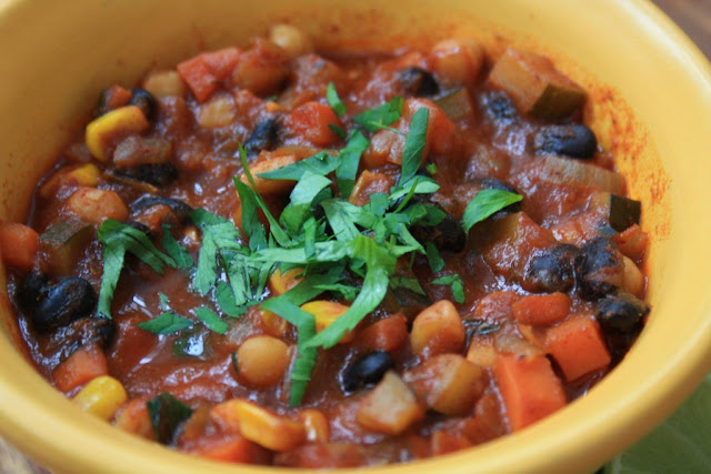 Vegetarian Chili with beer is adaptable so feel free to add any kind of beans or vegetables. (Cubed sweet potato or squash are delicious additions.)