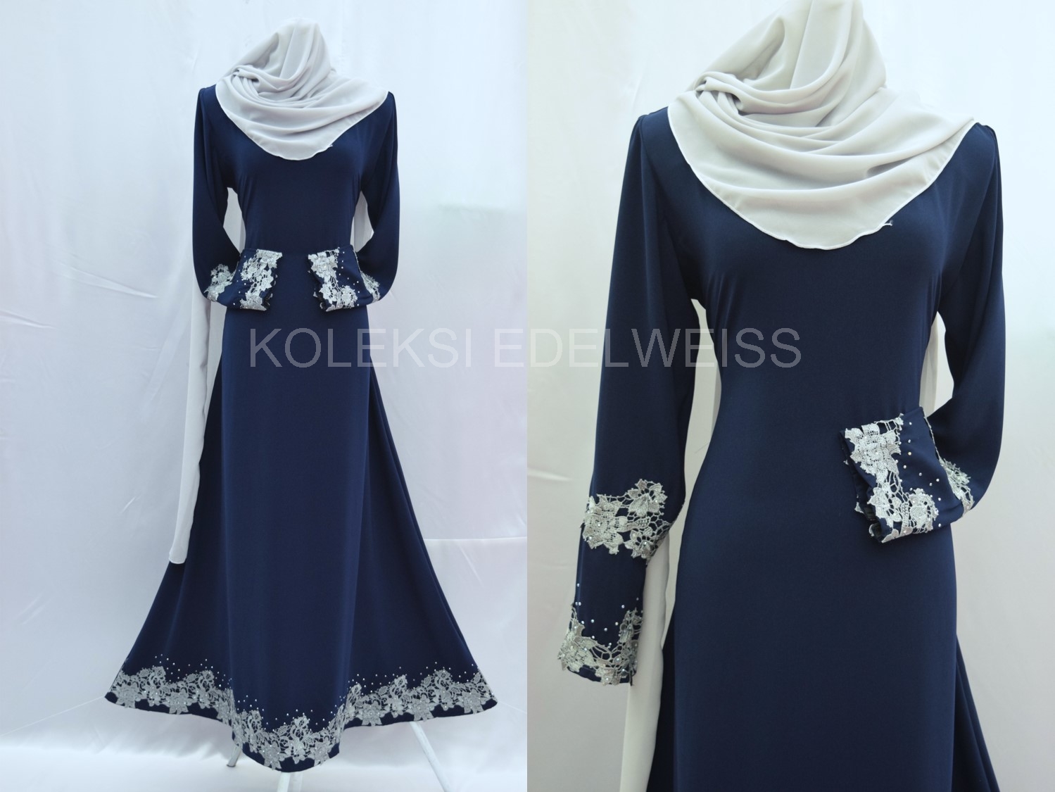 gambar gamis untuk akad nikah muslimah