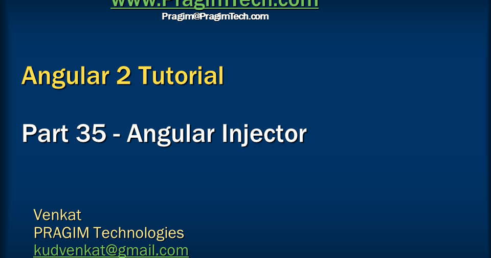Sql server, and c video tutorial Angular Injector