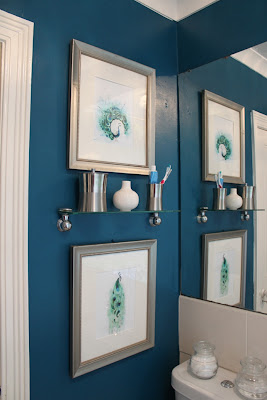 Refreshing my bathroom with peacock blue paint