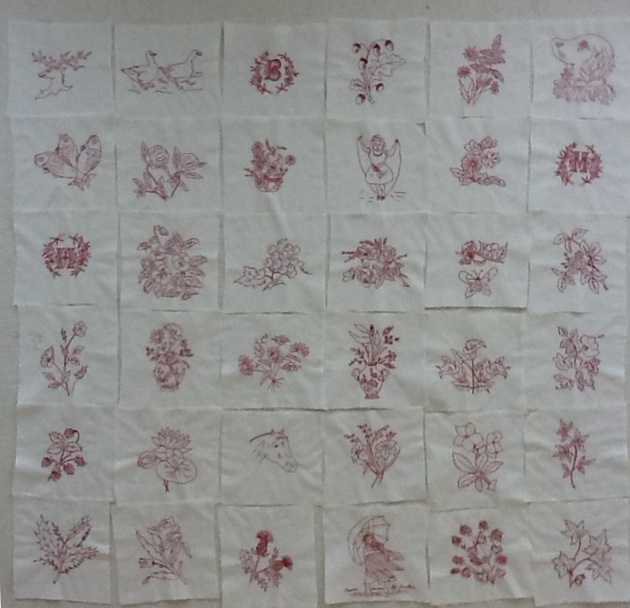 Redwork Blocks Quilts-Vintage and Antique: Redwork Pattern V